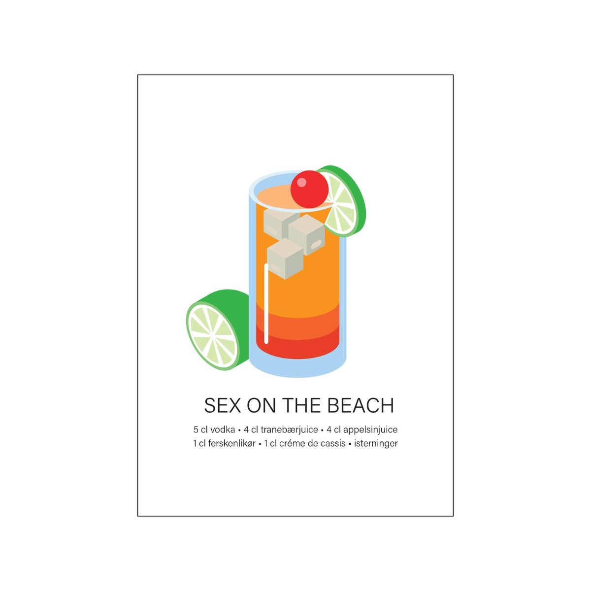 Poster & frame Mette Iversen plakat - Sex on the beach - Bahne